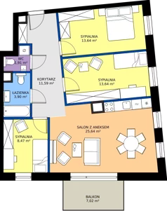 4 pokoje, mieszkanie 78,67 m², piętro 3, oferta nr B30, Osiedle Hierowskiego, Katowice, Kostuchna, Kostuchna, ul. Zdzisława Hierowskiego 20