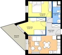3 pokoje, mieszkanie 49,63 m², piętro 1, oferta nr B10, Osiedle Hierowskiego, Katowice, Kostuchna, Kostuchna, ul. Zdzisława Hierowskiego 20