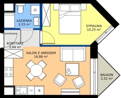 2 pokoje, mieszkanie 33,10 m², piętro 4, oferta nr B42, Osiedle Hierowskiego, Katowice, Kostuchna, Kostuchna, ul. Zdzisława Hierowskiego 20