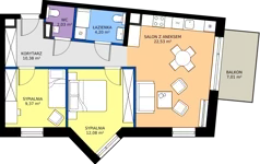 3 pokoje, mieszkanie 60,39 m², piętro 1, oferta nr B16, Osiedle Hierowskiego, Katowice, Kostuchna, Kostuchna, ul. Zdzisława Hierowskiego 20