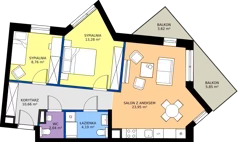 3 pokoje, mieszkanie 62,88 m², piętro 1, oferta nr B17, Osiedle Hierowskiego, Katowice, Kostuchna, Kostuchna, ul. Zdzisława Hierowskiego 20
