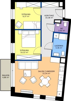 3 pokoje, mieszkanie 58,89 m², piętro 1, oferta nr C16, Osiedle Hierowskiego, Katowice, Kostuchna, Kostuchna, ul. Zdzisława Hierowskiego 20