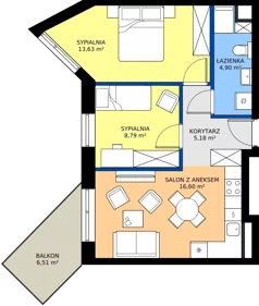 3 pokoje, mieszkanie 49,10 m², piętro 2, oferta nr C26, Osiedle Hierowskiego, Katowice, Kostuchna, Kostuchna, ul. Zdzisława Hierowskiego 20