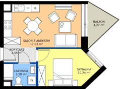 2 pokoje, mieszkanie 33,32 m², piętro 1, oferta nr C14, Osiedle Hierowskiego, Katowice, Kostuchna, Kostuchna, ul. Zdzisława Hierowskiego 20