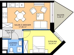 2 pokoje, mieszkanie 33,35 m², piętro 1, oferta nr C13, Osiedle Hierowskiego, Katowice, Kostuchna, Kostuchna, ul. Zdzisława Hierowskiego 20