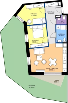 3 pokoje, mieszkanie 60,74 m², parter, oferta nr C07, Osiedle Hierowskiego, Katowice, Kostuchna, Kostuchna, ul. Zdzisława Hierowskiego 20