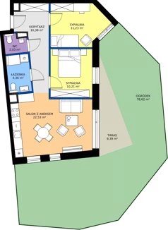 3 pokoje, mieszkanie 60,74 m², parter, oferta nr C06, Osiedle Hierowskiego, Katowice, Kostuchna, Kostuchna, ul. Zdzisława Hierowskiego 20
