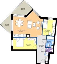 3 pokoje, mieszkanie 67,13 m², piętro 1, oferta nr C10, Osiedle Hierowskiego, Katowice, Kostuchna, Kostuchna, ul. Zdzisława Hierowskiego 20