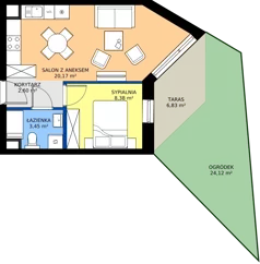 2 pokoje, mieszkanie 34,60 m², parter, oferta nr C05, Osiedle Hierowskiego, Katowice, Kostuchna, Kostuchna, ul. Zdzisława Hierowskiego 20