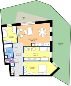 4 pokoje, mieszkanie 80,39 m², parter, oferta nr C02, Osiedle Hierowskiego, Katowice, Kostuchna, Kostuchna, ul. Zdzisława Hierowskiego 20