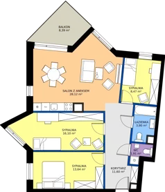 4 pokoje, mieszkanie 83,61 m², piętro 3, oferta nr D29, Osiedle Hierowskiego, Katowice, Kostuchna, Kostuchna, ul. Zdzisława Hierowskiego 20