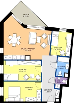 4 pokoje, mieszkanie 81,18 m², piętro 4, oferta nr D38, Osiedle Hierowskiego, Katowice, Kostuchna, Kostuchna, ul. Zdzisława Hierowskiego 20