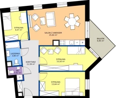 4 pokoje, mieszkanie 80,53 m², piętro 3, oferta nr D30, Osiedle Hierowskiego, Katowice, Kostuchna, Kostuchna, ul. Zdzisława Hierowskiego 20