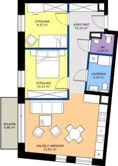 3 pokoje, mieszkanie 58,71 m², piętro 1, oferta nr D17, Osiedle Hierowskiego, Katowice, Kostuchna, Kostuchna, ul. Zdzisława Hierowskiego 20