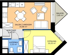 2 pokoje, mieszkanie 33,10 m², piętro 3, oferta nr D31, Osiedle Hierowskiego, Katowice, Kostuchna, Kostuchna, ul. Zdzisława Hierowskiego 20