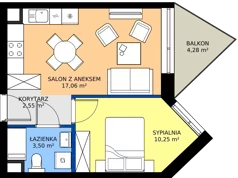 2 pokoje, mieszkanie 33,36 m², piętro 1, oferta nr D14, Osiedle Hierowskiego, Katowice, Kostuchna, Kostuchna, ul. Zdzisława Hierowskiego 20
