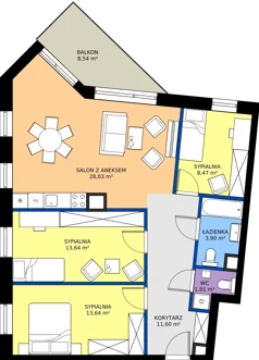 4 pokoje, mieszkanie 81,19 m², piętro 2, oferta nr D20, Osiedle Hierowskiego, Katowice, Kostuchna, Kostuchna, ul. Zdzisława Hierowskiego 20