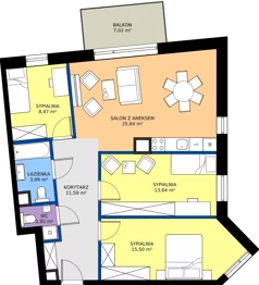 4 pokoje, mieszkanie 80,64 m², piętro 2, oferta nr D21, Osiedle Hierowskiego, Katowice, Kostuchna, Kostuchna, ul. Zdzisława Hierowskiego 20