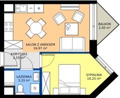2 pokoje, mieszkanie 33,10 m², piętro 3, oferta nr D32, Osiedle Hierowskiego, Katowice, Kostuchna, Kostuchna, ul. Zdzisława Hierowskiego 20