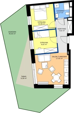3 pokoje, mieszkanie 48,50 m², piętro 1, oferta nr D18, Osiedle Hierowskiego, Katowice, Kostuchna, Kostuchna, ul. Zdzisława Hierowskiego 20