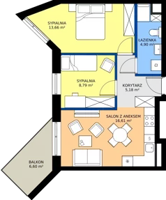 3 pokoje, mieszkanie 49,14 m², piętro 2, oferta nr D27, Osiedle Hierowskiego, Katowice, Kostuchna, Kostuchna, ul. Zdzisława Hierowskiego 20