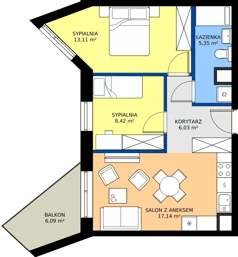 3 pokoje, mieszkanie 50,05 m², piętro 2, oferta nr D19, Osiedle Hierowskiego, Katowice, Kostuchna, Kostuchna, ul. Zdzisława Hierowskiego 20