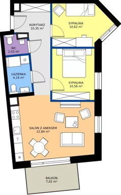 3 pokoje, mieszkanie 60,59 m², piętro 2, oferta nr D25, Osiedle Hierowskiego, Katowice, Kostuchna, Kostuchna, ul. Zdzisława Hierowskiego 20