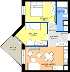 3 pokoje, mieszkanie 49,36 m², piętro 3, oferta nr D28, Osiedle Hierowskiego, Katowice, Kostuchna, Kostuchna, ul. Zdzisława Hierowskiego 20