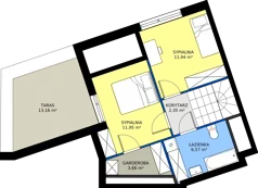 5 pokoi, mieszkanie 112,26 m², piętro 2, oferta nr A1.1-02.08, Sarnie Osiedle, Bielsko-Biała, Stare Bielsko, ul. Krecia