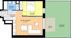 2 pokoje, mieszkanie 43,55 m², parter, oferta nr A1.2-00.03, Sarnie Osiedle, Bielsko-Biała, Stare Bielsko, ul. Krecia