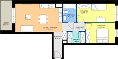 3 pokoje, mieszkanie 65,00 m², piętro 1, oferta nr A3-01.03, Sarnie Osiedle, Bielsko-Biała, Stare Bielsko, ul. Krecia
