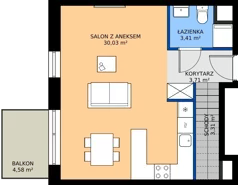 4 pokoje, mieszkanie 112,17 m², piętro 2, oferta nr A3-02.01, Sarnie Osiedle, Bielsko-Biała, Stare Bielsko, ul. Krecia