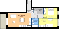 5 pokoi, mieszkanie 112,05 m², piętro 2, oferta nr A3-02.08, Sarnie Osiedle, Bielsko-Biała, Stare Bielsko, ul. Krecia
