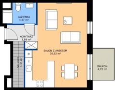 4 pokoje, mieszkanie 102,24 m², piętro 2, oferta nr A3-02.04, Sarnie Osiedle, Bielsko-Biała, Stare Bielsko, ul. Krecia
