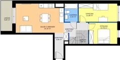 5 pokoi, mieszkanie 112,12 m², piętro 2, oferta nr B2-02.03, Sarnie Osiedle, Bielsko-Biała, Stare Bielsko, ul. Krecia
