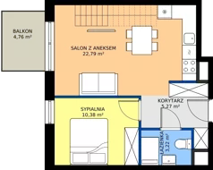 3 pokoje, mieszkanie 66,08 m², piętro 2, oferta nr B2-02.10, Sarnie Osiedle, Bielsko-Biała, Stare Bielsko, ul. Krecia