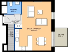 4 pokoje, mieszkanie 102,26 m², piętro 2, oferta nr B2-02.04, Sarnie Osiedle, Bielsko-Biała, Stare Bielsko, ul. Krecia