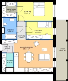 3 pokoje, apartament 70,38 m², piętro 3, oferta nr F.03.03, Pierwsza Dzielnica, Katowice, Bogucice, ul. Henryka Góreckiego 13