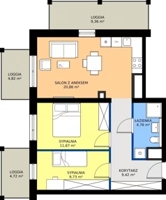 3 pokoje, apartament 56,44 m², piętro 6, oferta nr F.06.07, Pierwsza Dzielnica, Katowice, Bogucice, ul. Henryka Góreckiego 13
