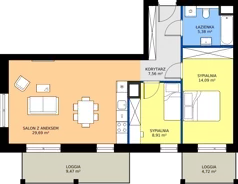 3 pokoje, apartament 65,63 m², piętro 1, oferta nr F.01.05, Pierwsza Dzielnica, Katowice, Bogucice, ul. Henryka Góreckiego 13
