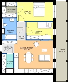 3 pokoje, apartament 70,38 m², piętro 5, oferta nr F.05.03, Pierwsza Dzielnica, Katowice, Bogucice, ul. Henryka Góreckiego 13