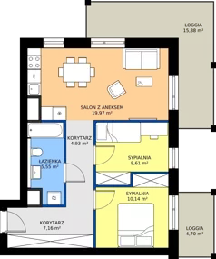 3 pokoje, apartament 56,36 m², piętro 1, oferta nr G.01.02, Pierwsza Dzielnica, Katowice, Bogucice, ul. Henryka Góreckiego 13