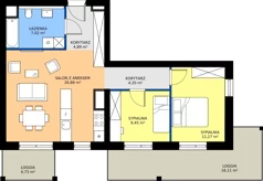 3 pokoje, apartament 64,71 m², piętro 2, oferta nr G.02.05, Pierwsza Dzielnica, Katowice, Bogucice, ul. Henryka Góreckiego 13