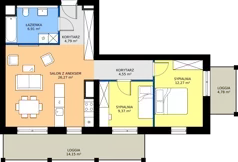 3 pokoje, apartament 64,16 m², piętro 1, oferta nr G.01.05, Pierwsza Dzielnica, Katowice, Bogucice, ul. Henryka Góreckiego 13