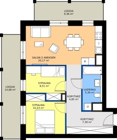 3 pokoje, apartament 56,54 m², piętro 9, oferta nr G.09.07, Pierwsza Dzielnica, Katowice, Bogucice, ul. Henryka Góreckiego 13