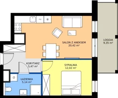 2 pokoje, apartament 43,05 m², piętro 13, oferta nr G.13.02, Pierwsza Dzielnica, Katowice, Bogucice, ul. Henryka Góreckiego 13