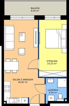 2 pokoje, apartament 45,10 m², parter, oferta nr 103-L5, Sunset Resort, Grzybowo, ul. Nadmorska 106
