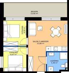 3 pokoje, apartament 44,31 m², parter, oferta nr 104-L9, Sunset Resort, Grzybowo, ul. Nadmorska 106