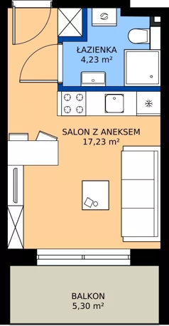 1 pokój, apartament 21,46 m², parter, oferta nr 104-L12, Sunset Resort, Grzybowo, ul. Nadmorska 106
