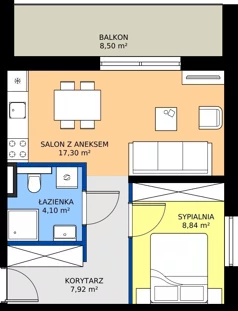 2 pokoje, apartament 38,16 m², piętro 1, oferta nr 203-L22, Sunset Resort, Grzybowo, ul. Nadmorska 106